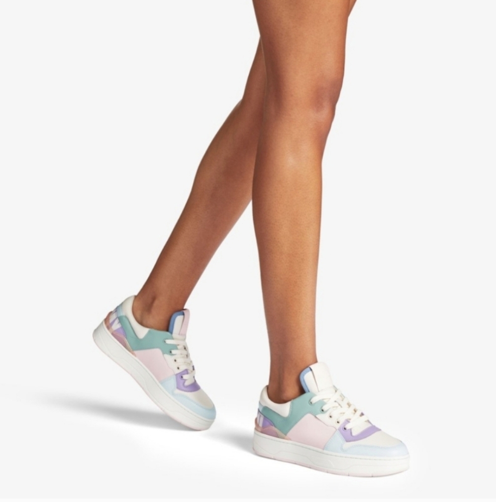 NEW Jimmy Choo Florent Sneakers – Cream & Pink Size 38 - Picture 2 of 11
